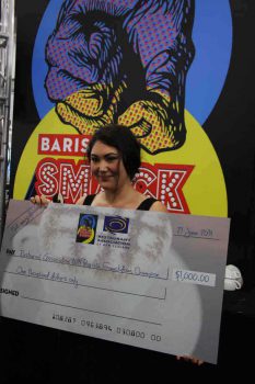 Masako Yamamoto, Atomic Café, Kingsland, won the Barista Smackdown 2014 title and Fine Food New Zealand.