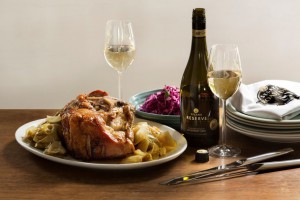 Nici Wickes’ pork leg roasted with apple, fennel & crackle