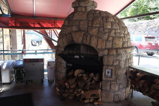 Wood oven in CIA outdoor cooking classroom