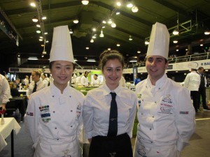 L – R:  The AUT Toque d’Or contestants - Kristy Sze, Sophia Liu and Daniel Heslewood.