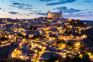 Toledo Cityscape with Alcazar at dusk in Madrid Spain; Shutterstock ID 256865617